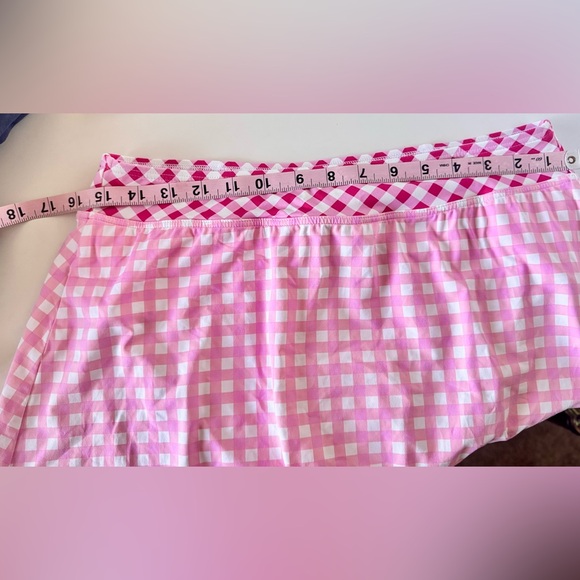 DRAPER JAMES + Lands End Pink Gingham Swim Skirt Bottoms Coverup - Picture 13 of 14
